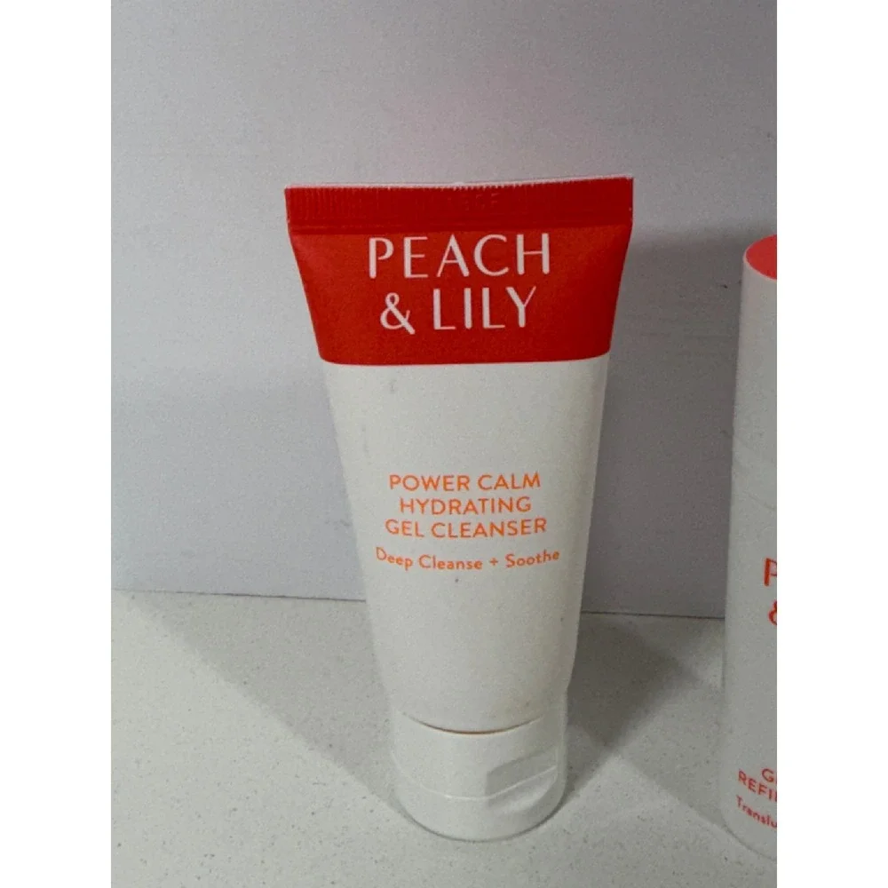 Peach & Lily Skincare Set Cleanser Glass Skin Serum Matcha Pudding Cream Trio